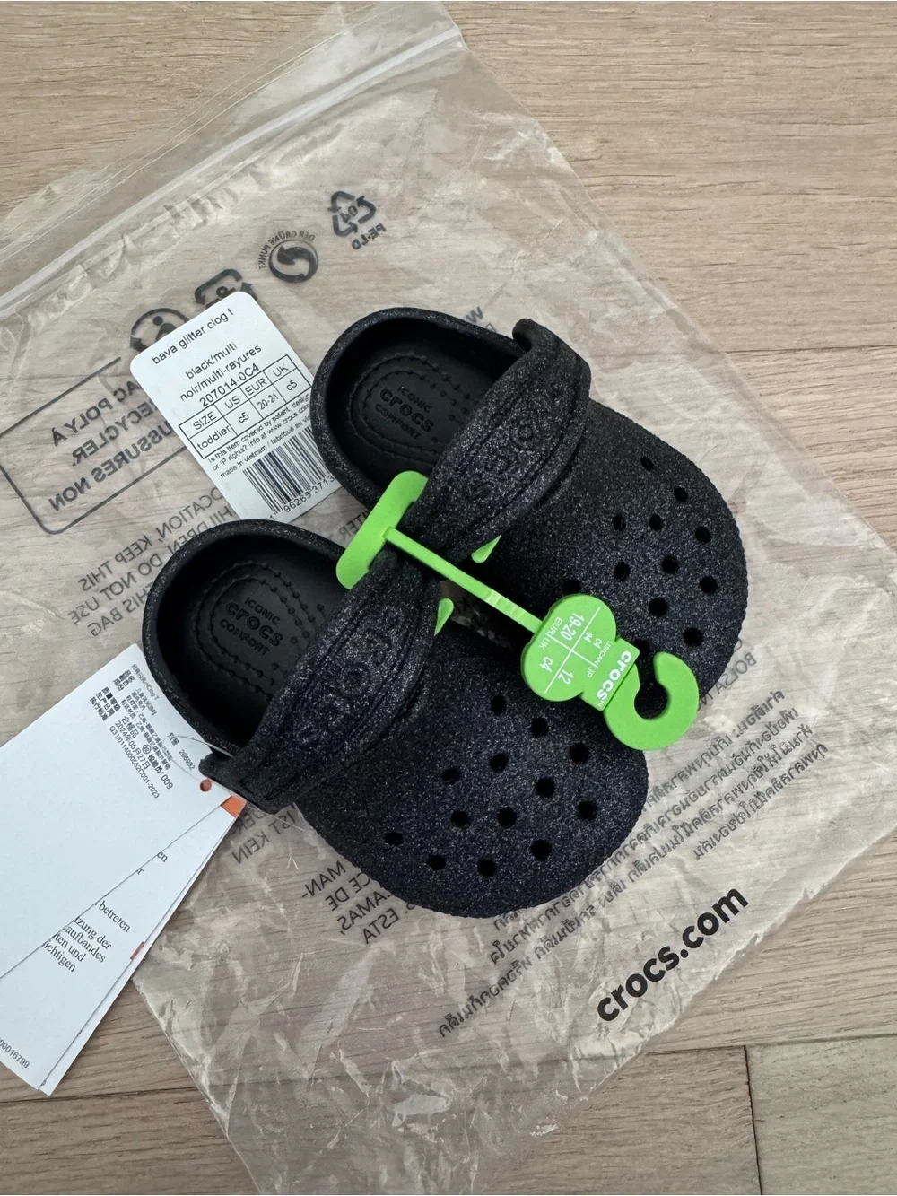 Crocs Kids Classic Clog Black Glitter